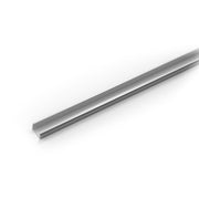 Stainless steel linear drain channel with sloped interior and closed sides, 72 inches long.