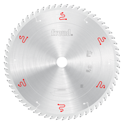 Freud 320mm circular saw blade with silver coating, multiple teeth around edge, and red Freud branding on silver face.