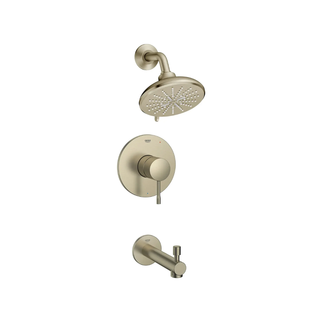 Grohe Essence 102496EN00 Essence Pressure Balance Valve Tub/Shower Combo in Grohe Brushed Nickel