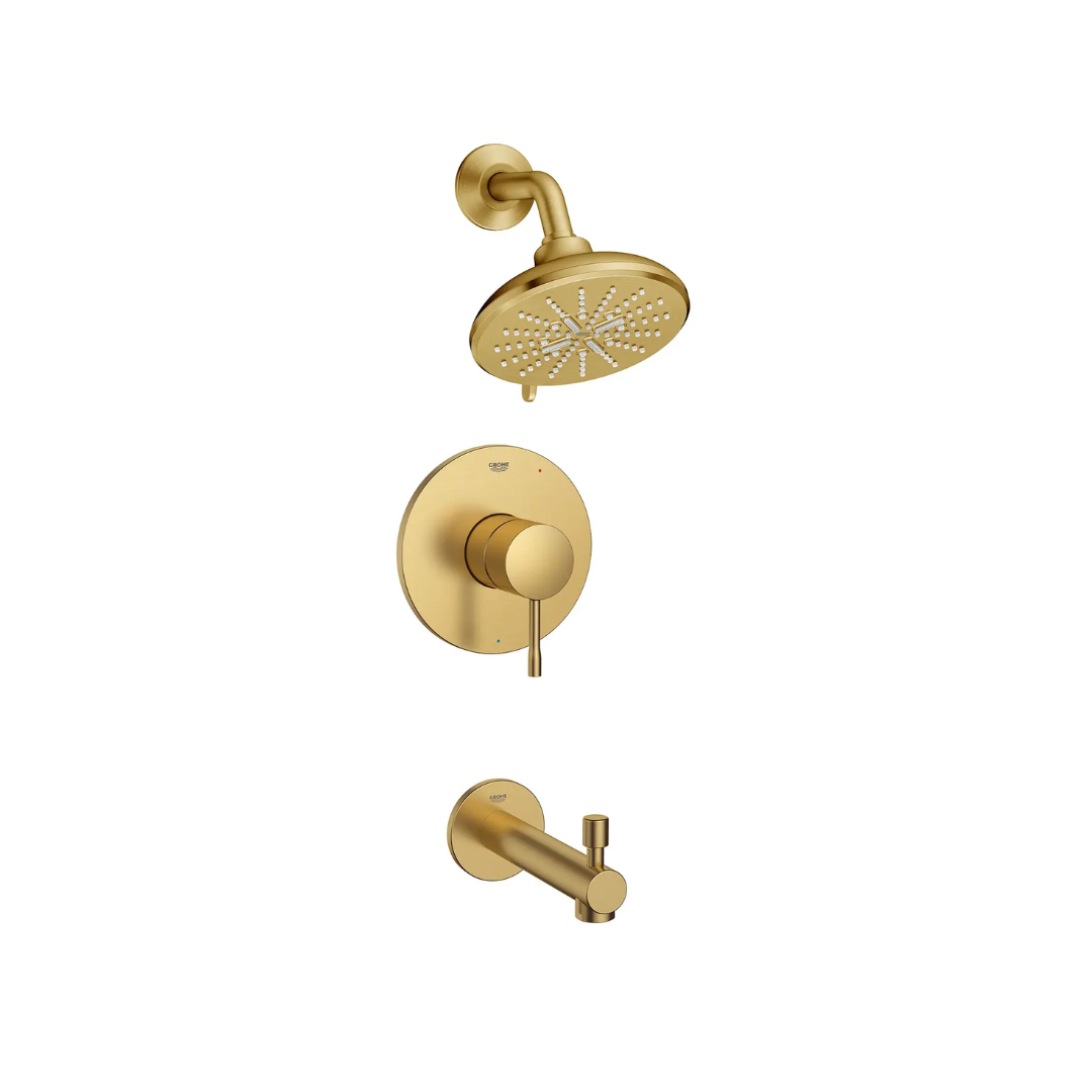 Grohe Essence 102496GN00 Essence Pressure Balance Valve Tub/Shower Combo in Grohe Brushed Cool Sunrise