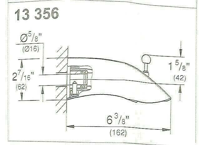 Closeout Open Box Grohe 13356EN2 Eurosmart New Diverter Tub Spout Brushed Nickel