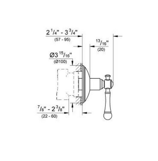Grohe 19325ZB0 Bridgeford Collection Diverter Trim (Only): Oil Rubbed Bronze