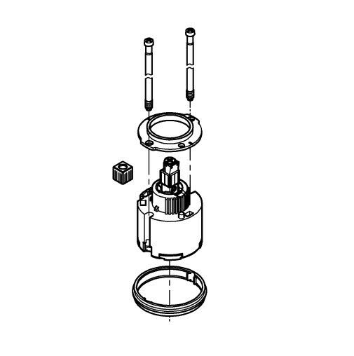 Grohe 46048000 Ceramic Cartridge for Single Handle Faucets, w/ Flow Rate Limiter for LLUXPLS/EUROMX