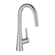 Grohe 32226DC3 Zedra Single-Handle Pull Down Kitchen Faucet Dual Spray 1.75 GPM In Supersteel Finish