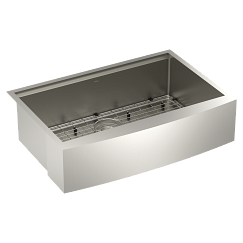 Moen Luxe Chef 33" Workstation Undermount Apron Front Single Bowl Sink with Accessories in Stainless - GS181050BUX