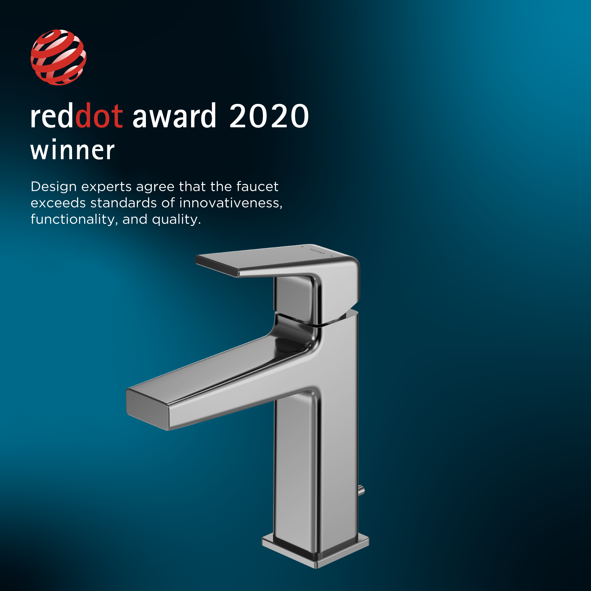 Polished chrome single-handle bathroom sink faucet with rectangular spout and vertical lever control.