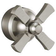 Stainless steel tub filler handle with four rectangular lever arms and round mounting flange.