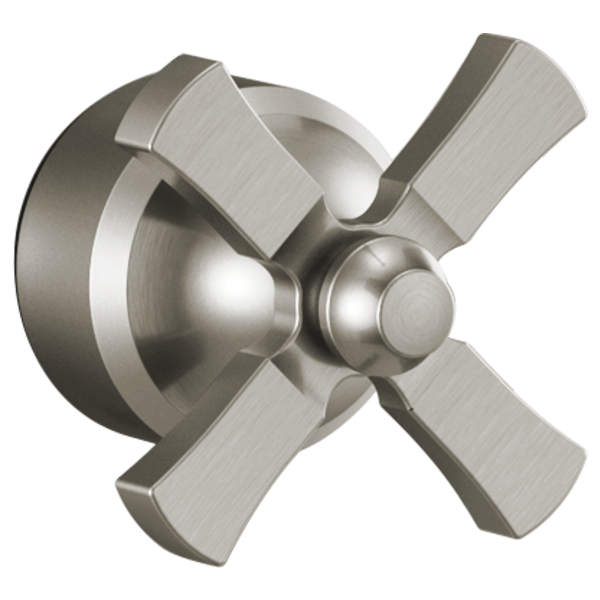 Stainless steel tub filler handle with four rectangular lever arms and round mounting flange.