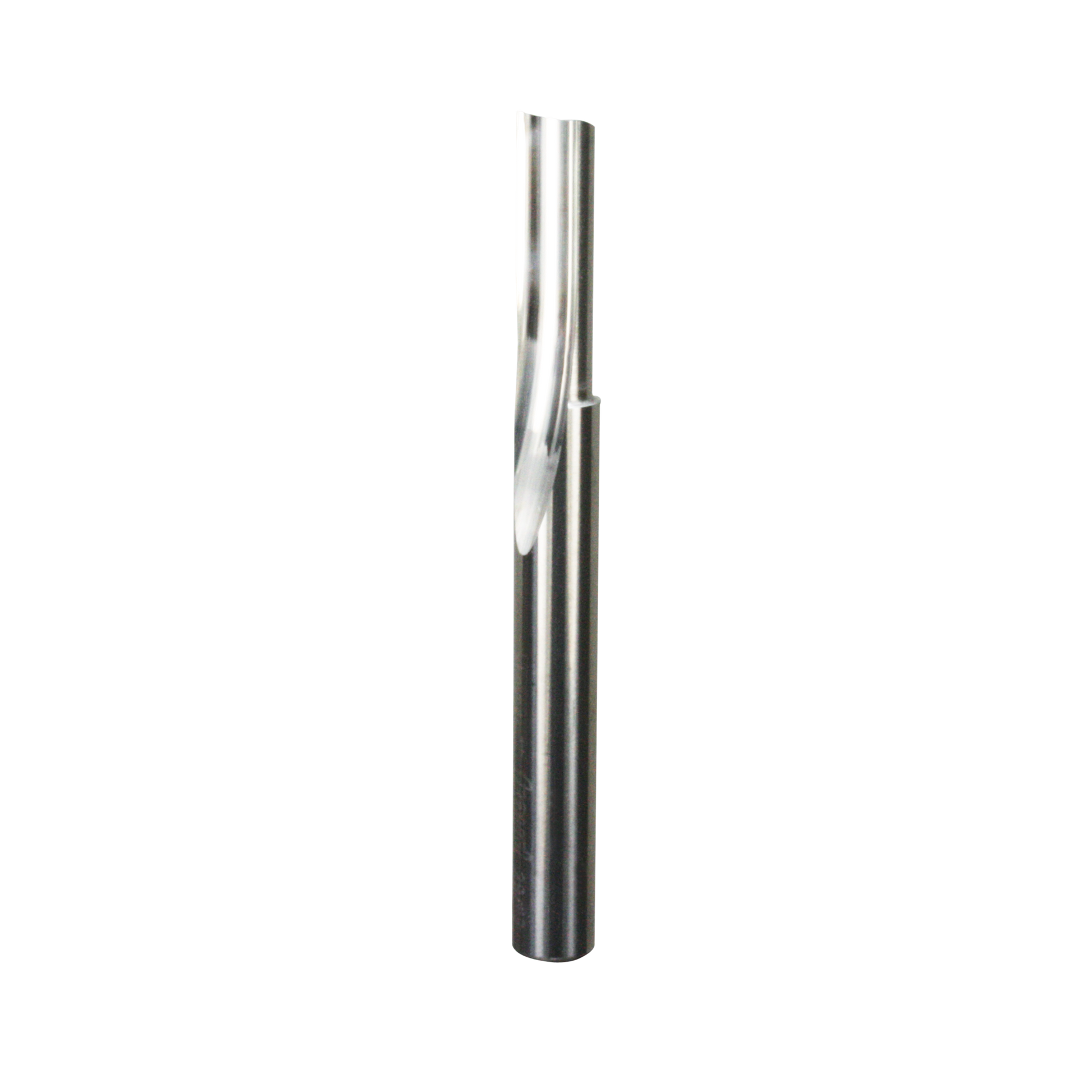 Freud 1/4" diameter O-flute straight router bit with single cutting flute and cylindrical metal shank.