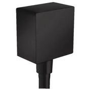 Hansgrohe 26455671 FixFit Wall Outlet Square with Check Valves in Matte Black
