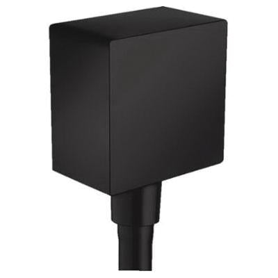 Hansgrohe 26455671 FixFit Wall Outlet Square with Check Valves in Matte Black