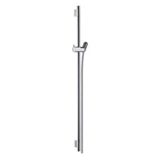 Chrome wallbar with vertical rail, adjustable handshower holder, and wall mounting brackets.