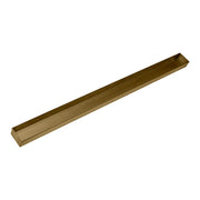 Satin bronze linear drain channel with angled trough design, approximately 52 inches long.