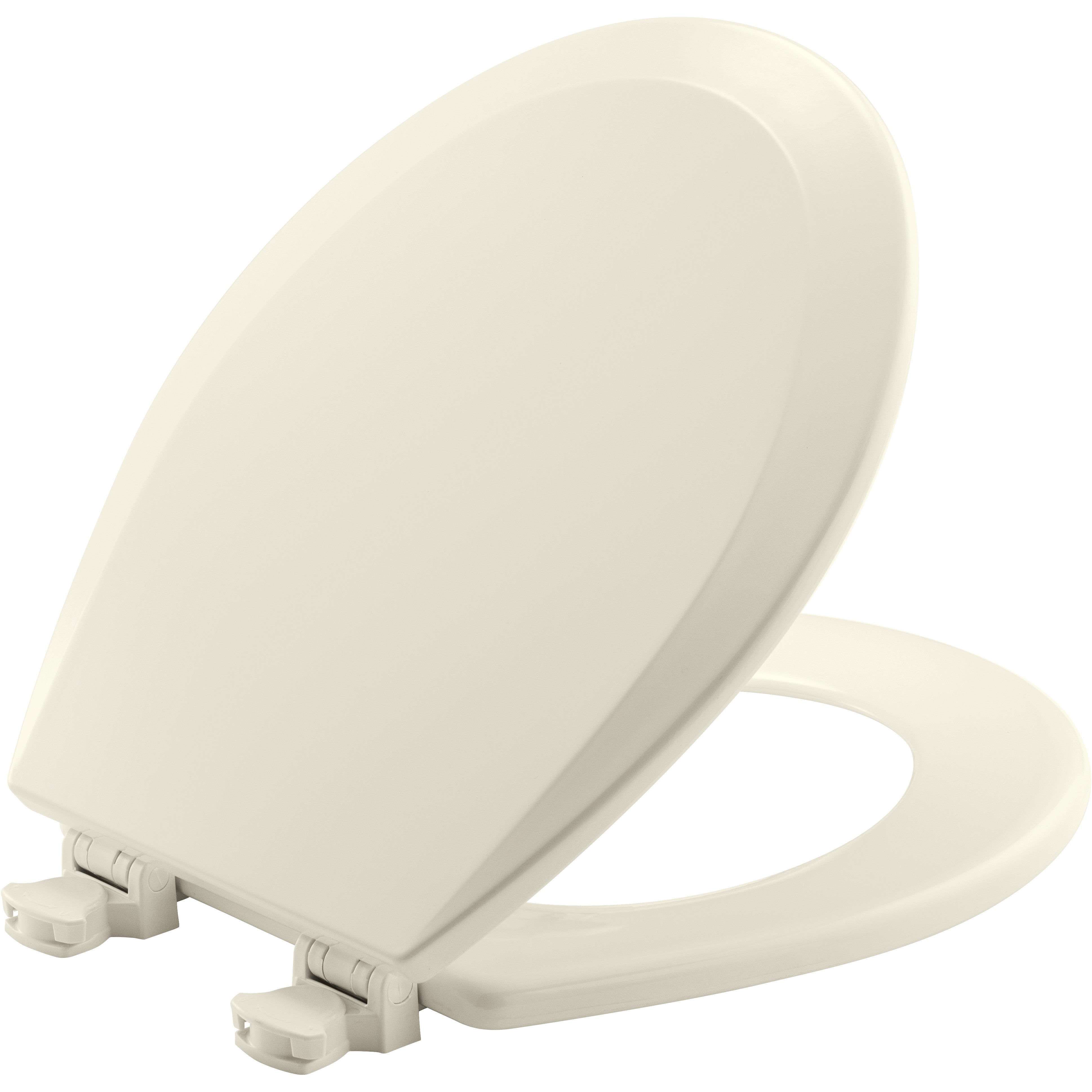 Bemis 500EC 346 Round Enameled Wood Toilet Seat in Biscuit with EasyClean Hinge