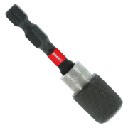 Black magnetic bit holder with red Diablo band and textured grip, featuring quick-change socket connection.