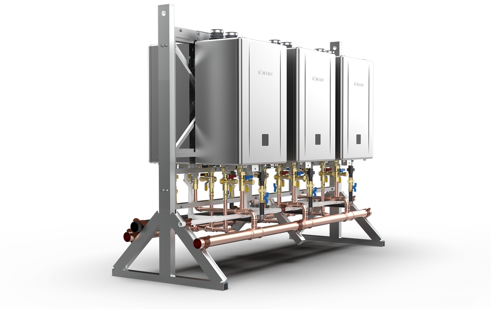 Noritz CRS Series 3-Unit NG or LP CPC Compliant Tankless Water Heater System - CR61-FS-3-CA