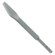Gray steel mortar knife with 3/8 inch SDS-Plus hex shank and flat blade for grout application.