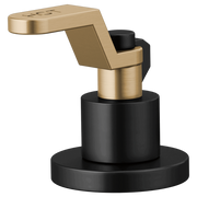 Brizo Litze faucet handle kit with luxe gold lever and matte black base components.