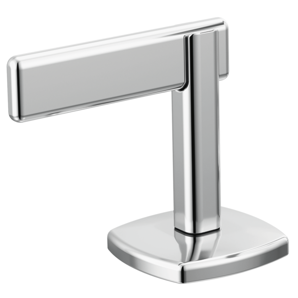 Chrome lever handle kit with horizontal arm and round base, designed for widespread lavatory faucet installation.