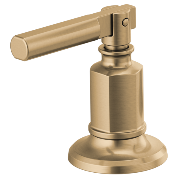Champagne bronze faucet lever handle kit with cylindrical body, round base, and horizontal handle arm.