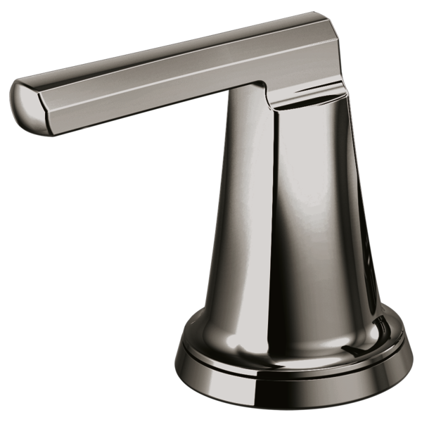 Brizo Levoir black onyx faucet handle with lever arm and round base for widespread lavatory sink.