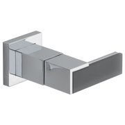 Wall-mounted lavatory faucet with solar gray glass lever handle and chrome finish mounting plate.