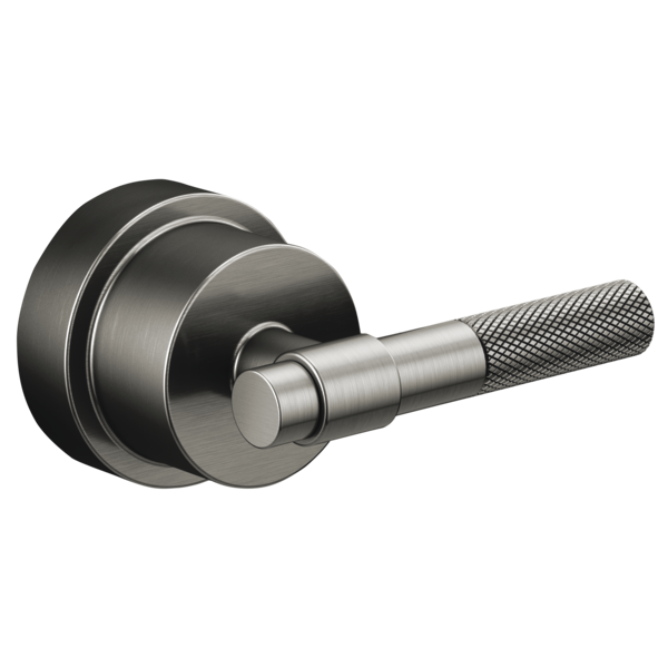 Brizo Litze pressure balance valve trim with T-lever handle in brushed nickel finish and textured grip.