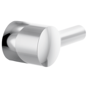 Chrome pressure balance trim lever handle with cylindrical body and extended handle arm.