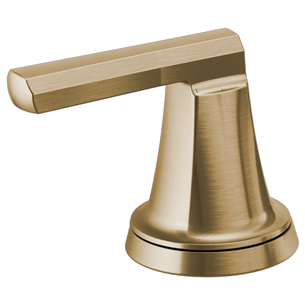 Brushed gold bidet lever handle with conical base and horizontal arm control mechanism.