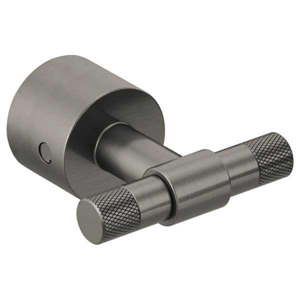 Chrome wall-mount tub filler with two T-lever handles and cylindrical escutcheon plate.