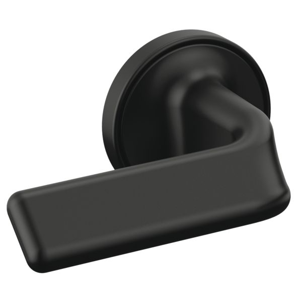 Black twist lever handle with circular mounting plate and cylindrical base.