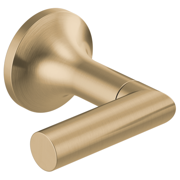 Brushed champagne bronze wall-mount tub filler with curved spout and lever handle.