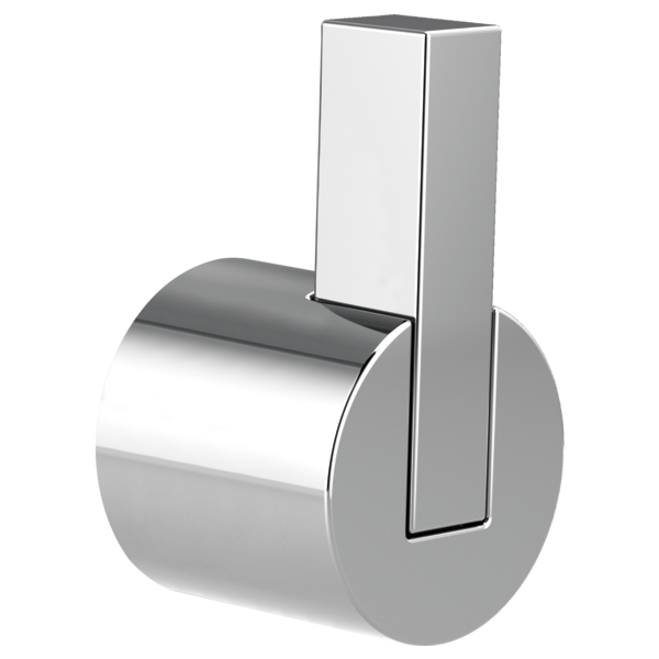 Chrome diverter trim lever handle with rectangular spout and circular mounting base.