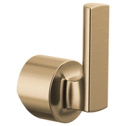 Brushed gold lever handle kit with cylindrical and rectangular components for bar faucet installation.