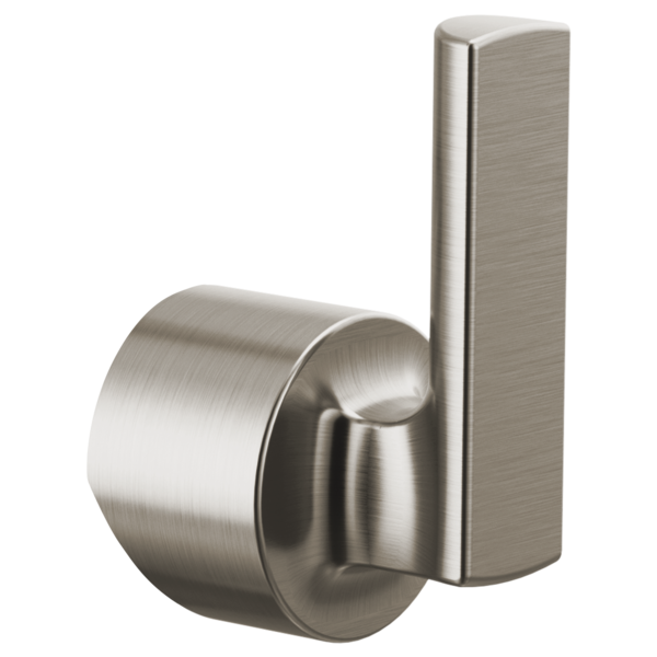 Stainless steel lever handle kit with cylindrical and rectangular components for bar faucet installation.