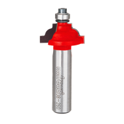 Router bit with red cove-shaped cutting head and silver steel shank, model number 38-260 engraved on shaft.