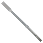 Steel flat chisel with SDS-Max shank, 1 inch wide blade and tapered shaft.