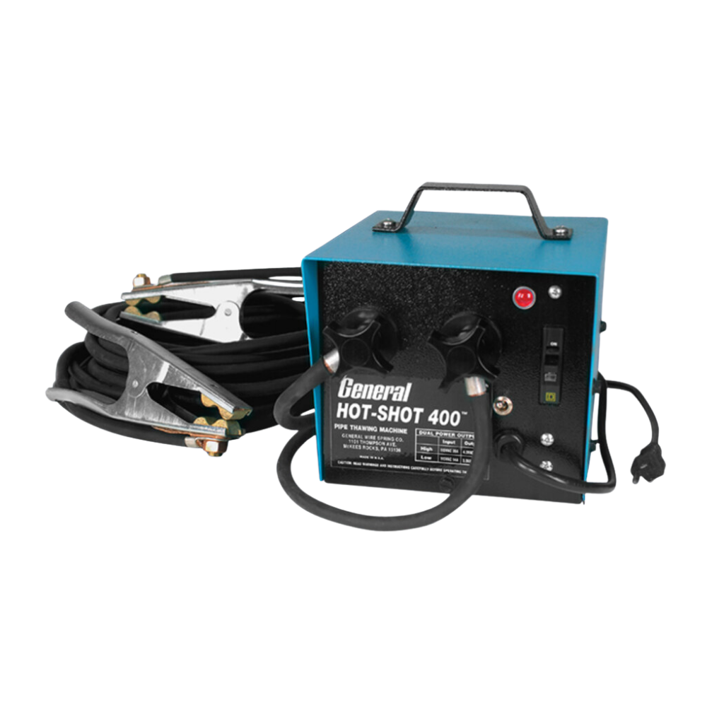 General Wire Hot Shot 400 Amp Pipe Thawer with Two 20 ft. #2 Cables & Clamps - 113130 - HS-400