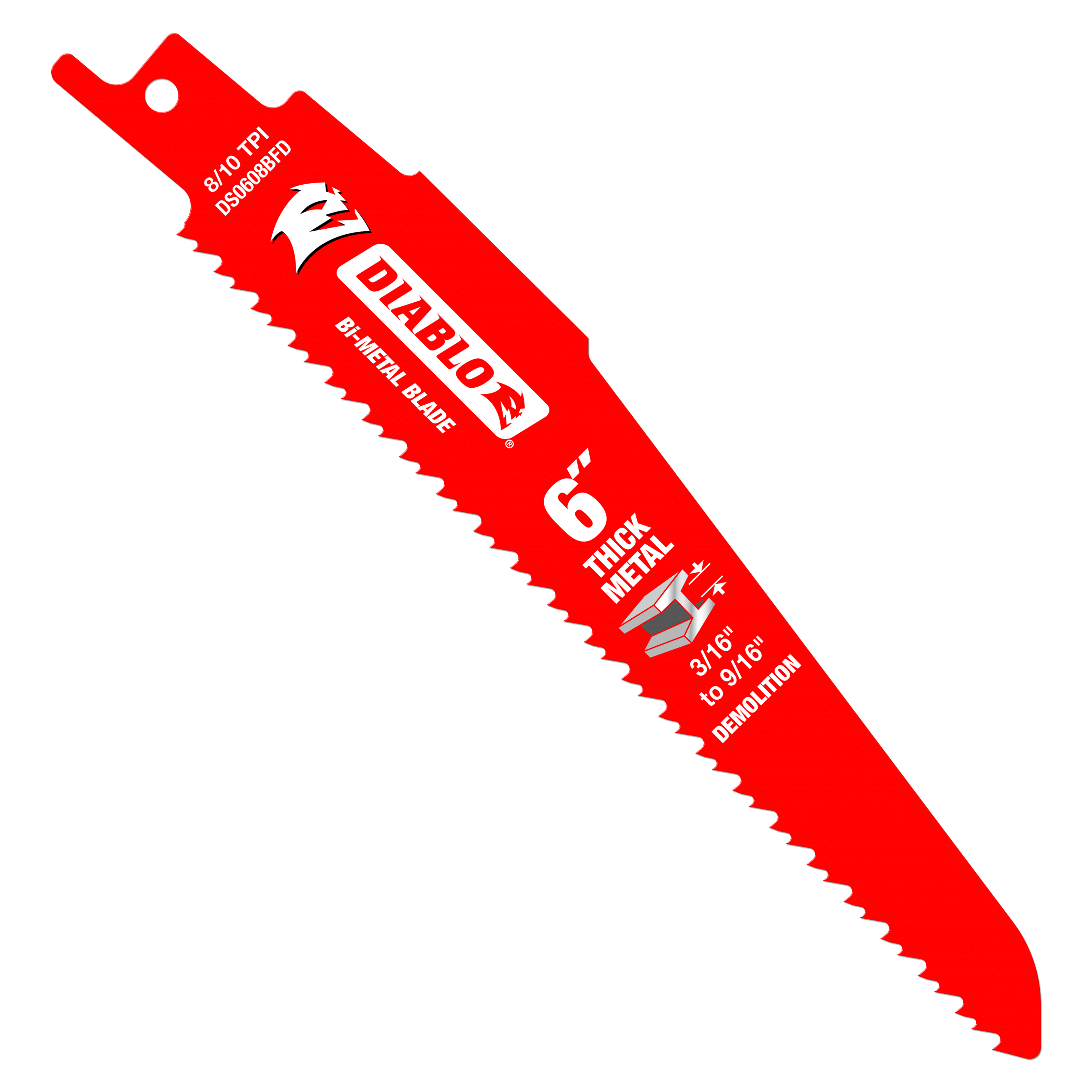Diablo DS0608BFD25 6 in. Bi-Metal Recip Blade for Thick Metal/Demolition (3/16 in. to 9/16 in.) - 2 Packs of 25 (50 Total)