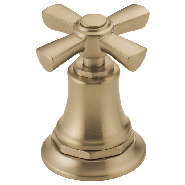 Champagne bronze cross handle with bell-shaped base and four lever arms.