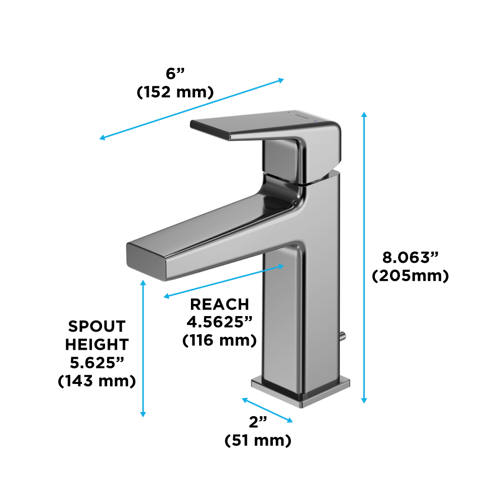 Toto GB 1.2 GPM Single Handle Bathroom Sink Faucet with COMFORT GLIDE Technology, Polished Chrome - TLG10301U#CP