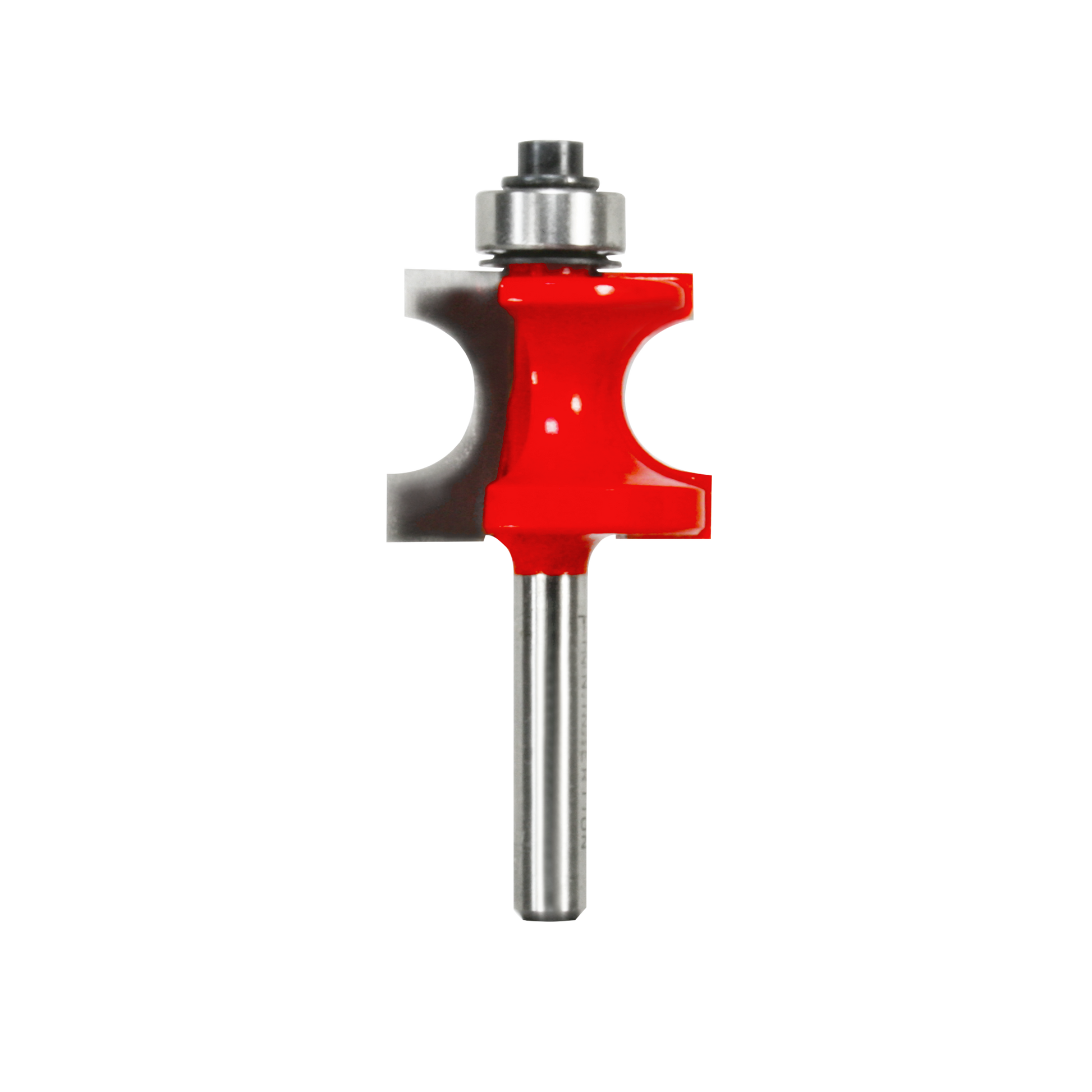 Freud 80-106 1/4" radius traditional beading bit with red body, metal shank, and ball bearing guide.