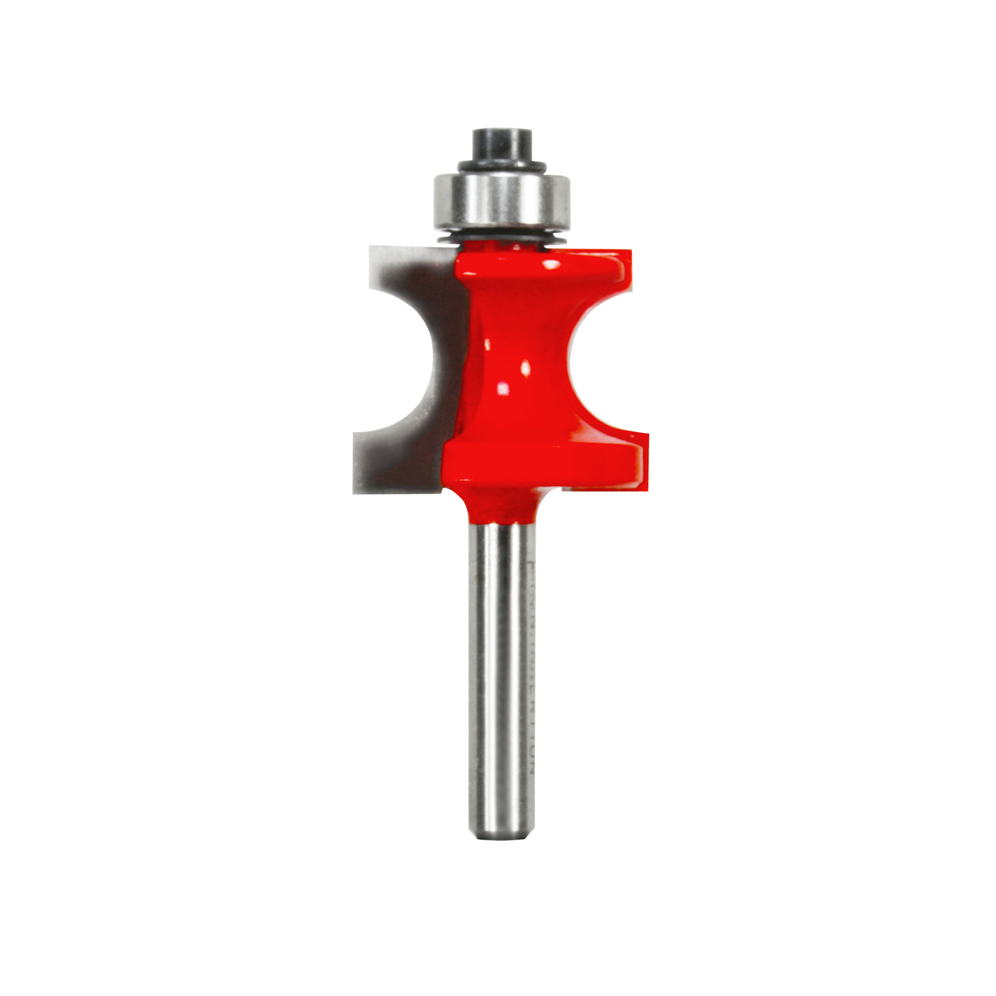 Freud 80-106 1/4" radius traditional beading bit with red body, metal shank, and ball bearing guide.