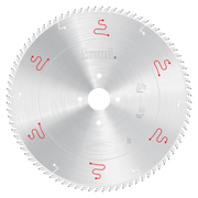 Freud 420mm circular saw blade with silver finish, white center hole, red manufacturer markings, and teeth around perimeter.