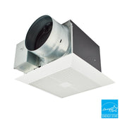 Panasonic WhisperGreen ceiling-mounted ventilation fan with white grille and metal duct housing.