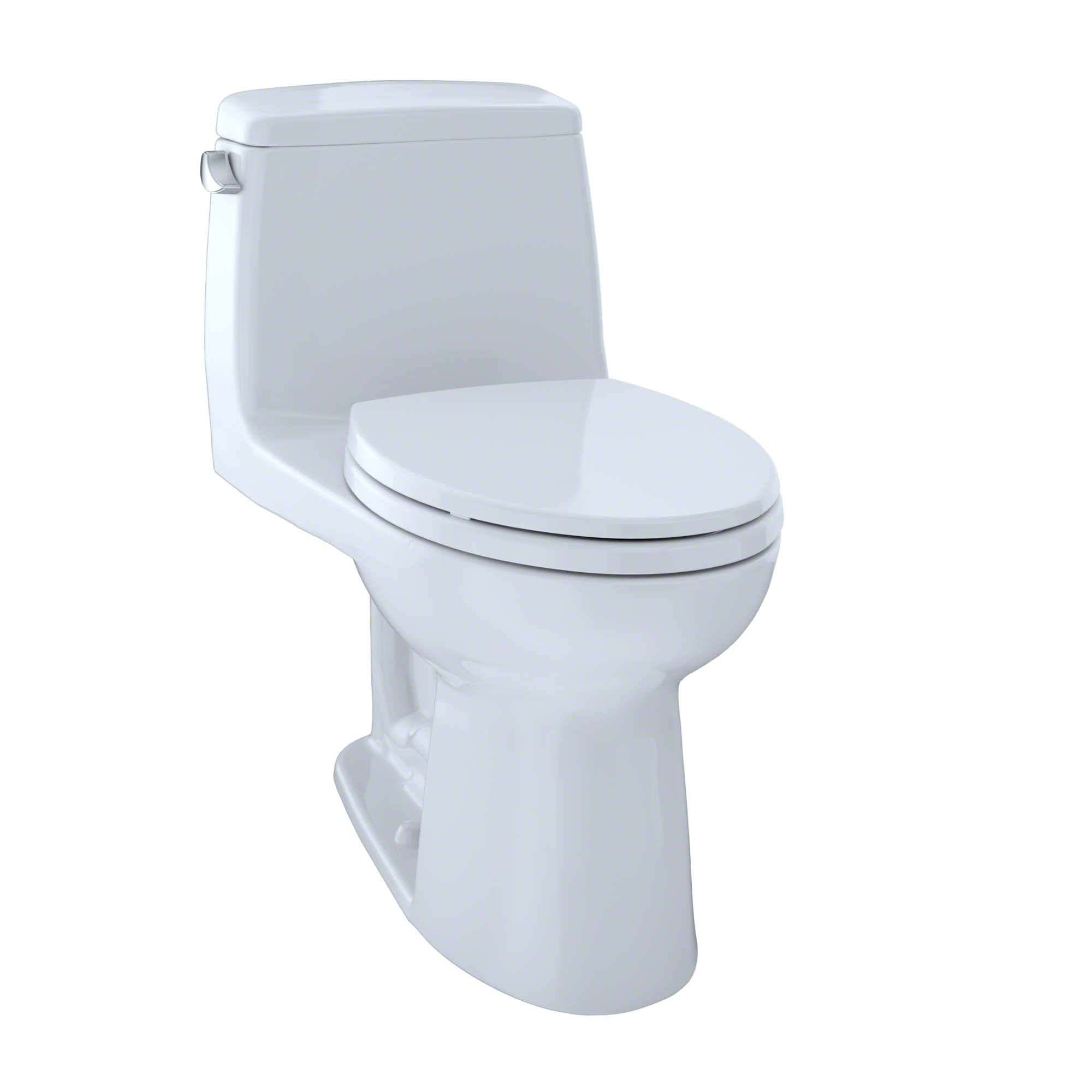 Toto UltraMax One Piece Elongated ADA Compliant Sleek Toilet 1.6 GPF with SS114 SoftClose Seat in Cotton White