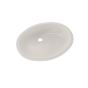 Colonial white oval undermount bathroom sink with single faucet hole.
