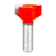 Freud router bit with red cutting head and metallic shank marked with model number.