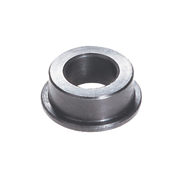 Metal flange bushing with circular opening and flat rim base.