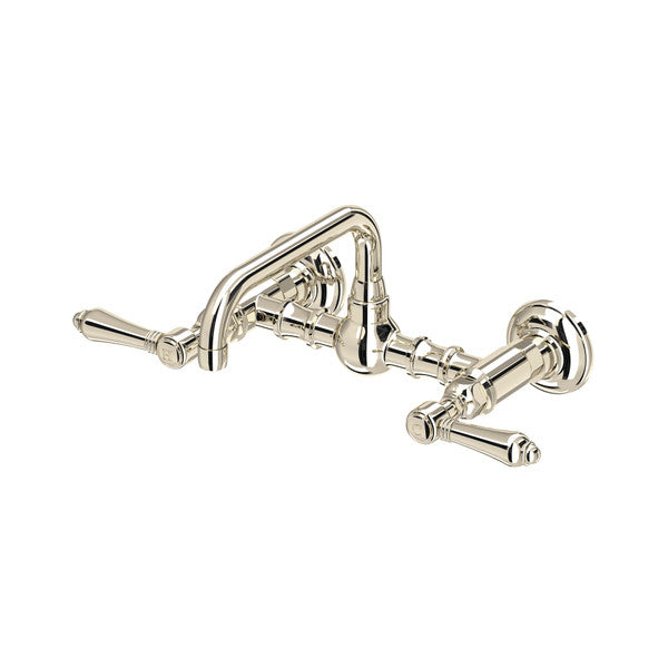 Rohl Acqui Wall Mount Bridge Lavatory Faucet With U-Spout in Polished Nickel - A1423LMPN-2